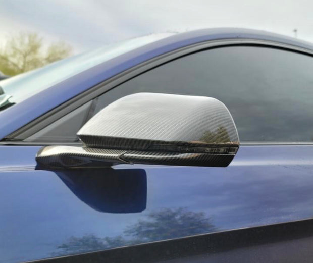 2015-2023 Mustang Carbon Fiber Style Mirror Trim Cover