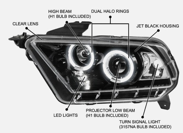 2010-2014 Mustang V2 Headlights S550Euros
