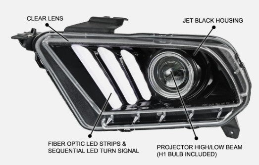 2010-2014 Mustang (15 style) Headlights S550Euros