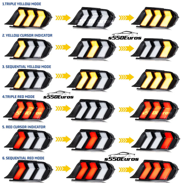 2024 Mustang Style Clear Taillight S550Euros