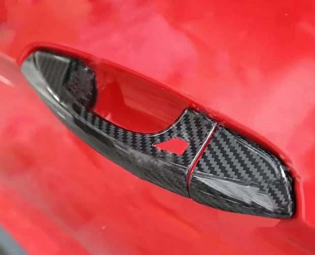 2015-2023 Mustang Exterior Door Handle Solid Carbon Trim Overlay