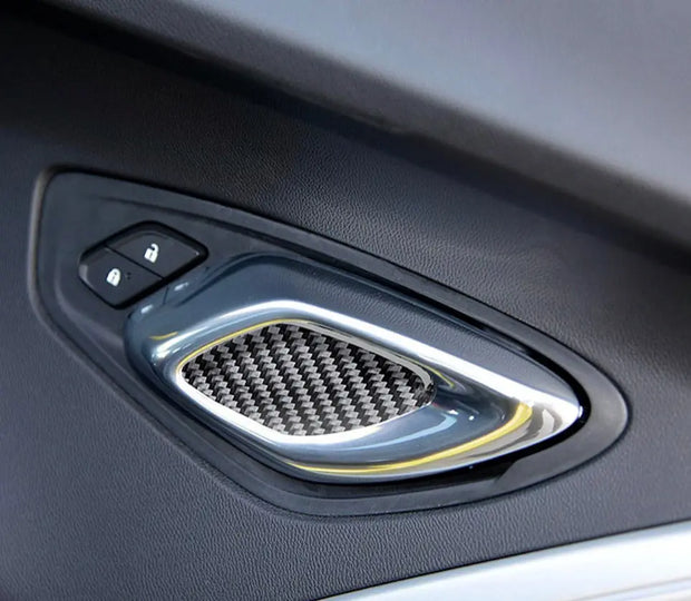 2016-2019 Camaro Carbon Fiber Inner Door Handle Overlay S550Euros