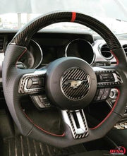 2015-2020 Mustang Carbon Fiber Steering Wheel Trim Overlay