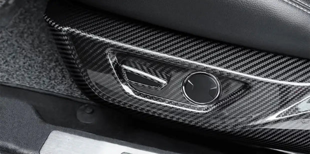 15+ Mustang Seat Adjustment Frame Solid Carbon Trim Overlay S550Euros