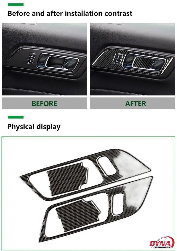 2015-2020 Mustang Carbon Fiber Door Handle Overlay