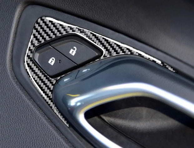 2016-2019 Camaro Carbon Fiber Door Lock Overlay S550Euros