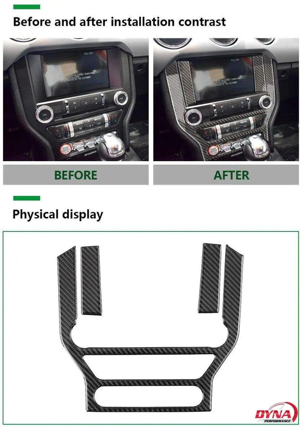 2015-2021 Mustang Carbon Fiber console overlay