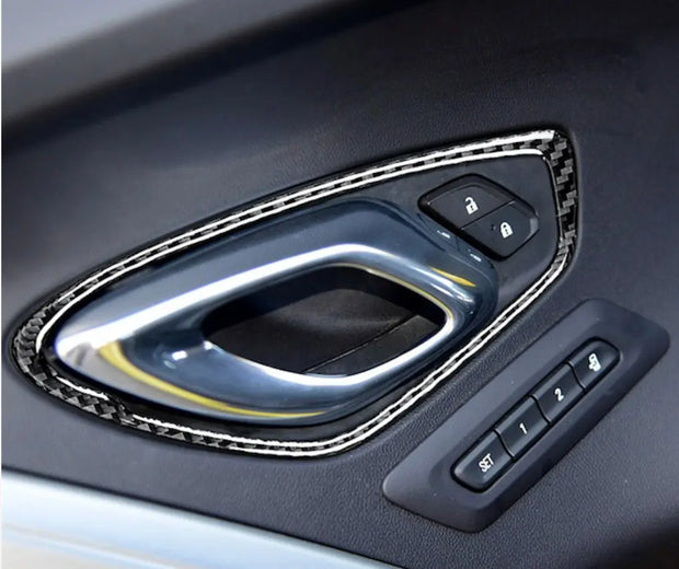 2016-2019 Camaro Carbon Fiber Door Handle Surround Overlay S550Euros