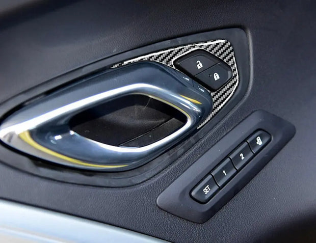 2016-2019 Camaro Carbon Fiber Door Lock Overlay S550Euros