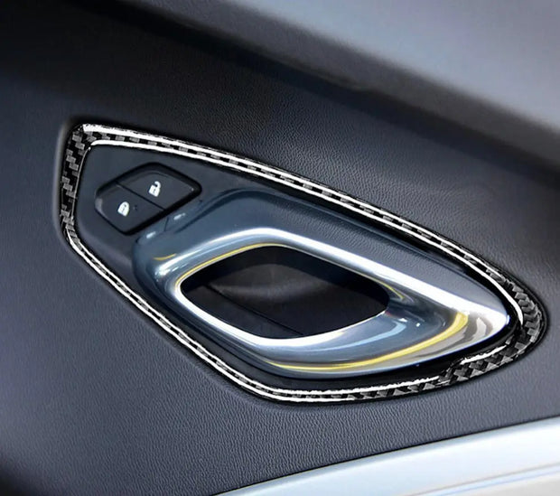 2016-2019 Camaro Carbon Fiber Door Handle Surround Overlay S550Euros