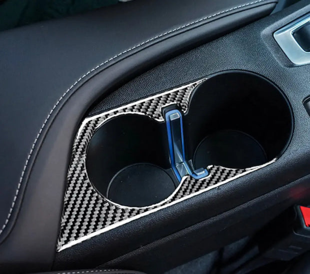 2016-2019 Camaro Carbon Fiber Cup Holder Trim Overlay S550Euros