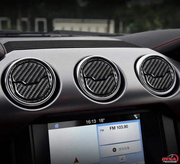 DynaCarbon™️ Carbon Fiber Mid Air Vent Outlet Trim Overlay DynaCarbon™️ Carbon Fiber Mid Air Vent Outlet Trim Overlay