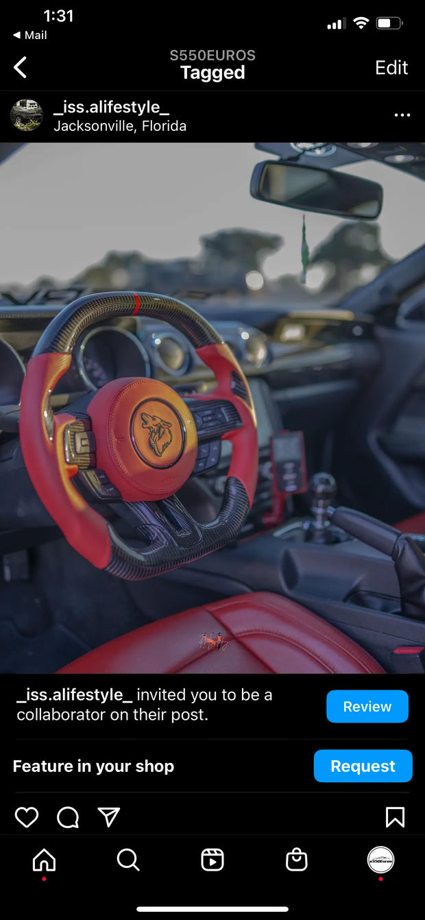 2015-2023 Mustang Custom Steering Wheel AirBag Cover S550Euros