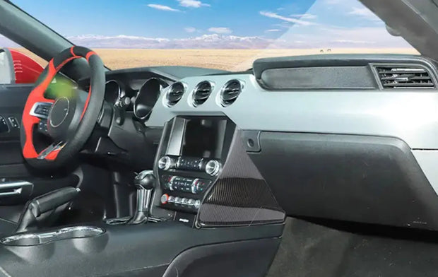 2015-2023 Mustang Carbon Fiber Central Side Control Panel Overlay S550Euros