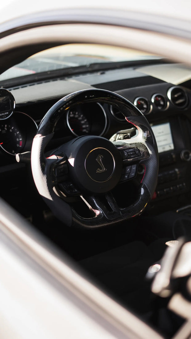 2018-2023 Mustang Carbon Fiber Steering Wheel S550Euros