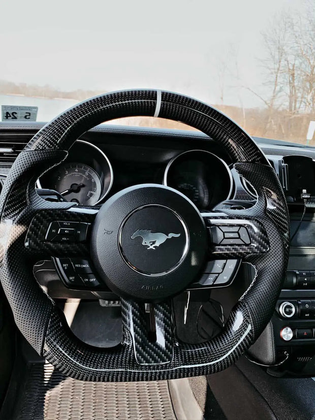 2018-2023 Mustang Carbon Fiber Steering Wheel S550Euros