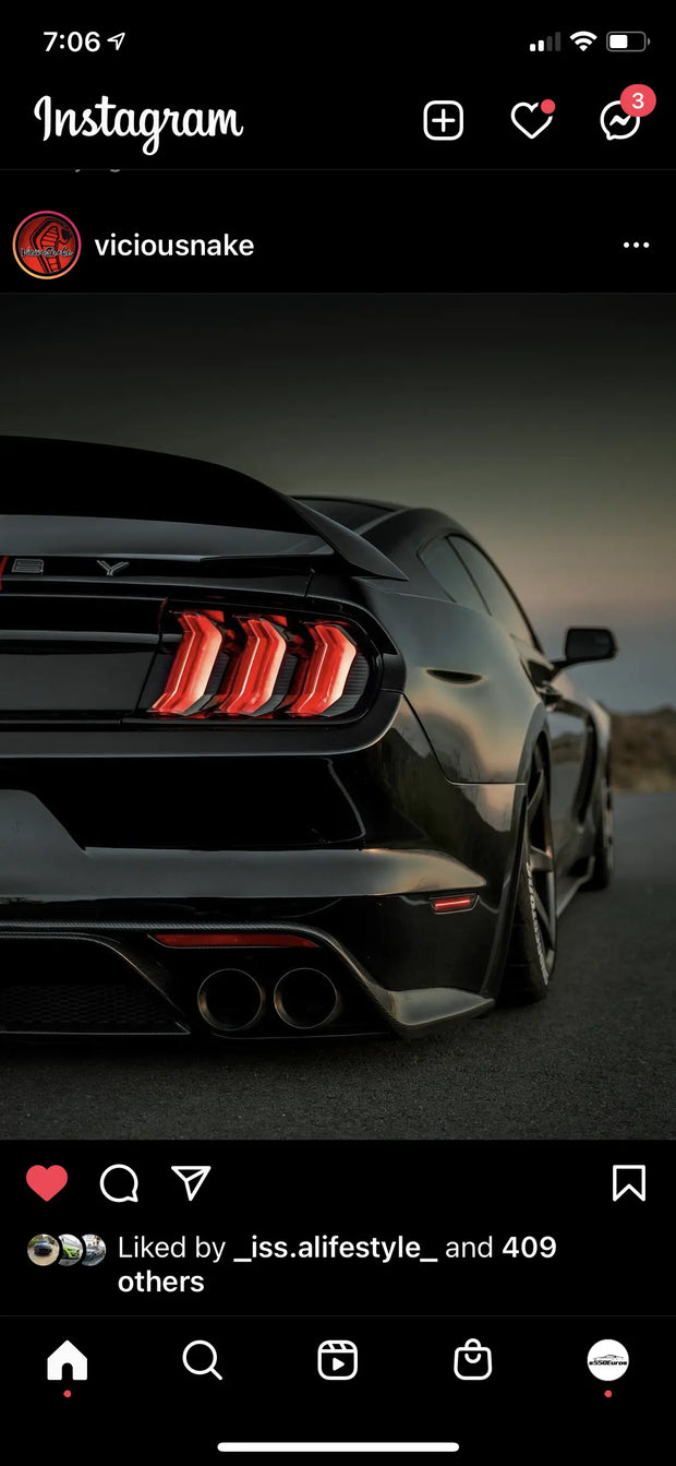 2018 Mustang Style Clear Taillight S550Euros