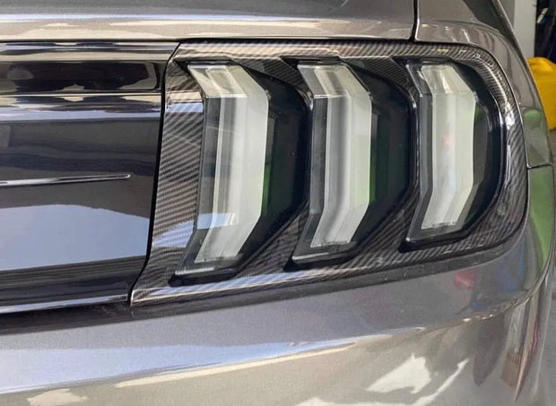 18+ Mustang Taillight Carbon style solid overlay