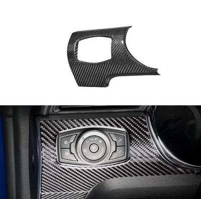 15+ Mustang Headlight Switch Solid Carbon Trim Overlay