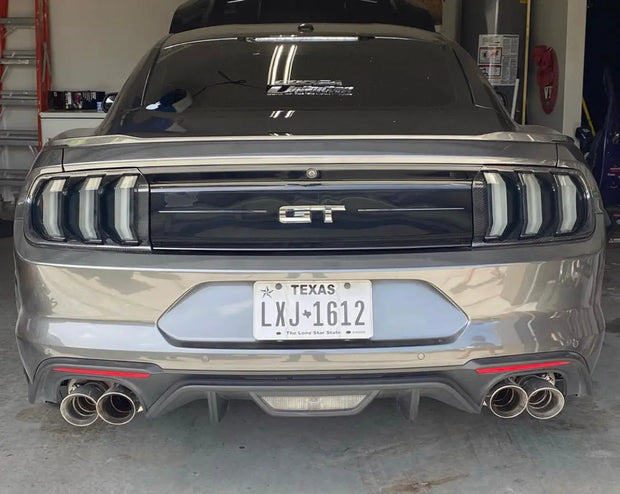 18+ Mustang Taillight Carbon style solid overlay