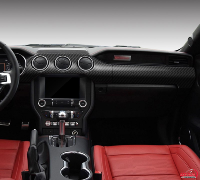 2015-2020 Mustang Carbon Fiber 5 Piece Non-Performance Dash Trim Overlay
