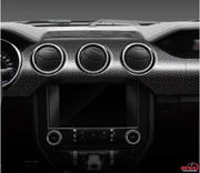 2015-2020 Mustang Carbon Fiber 5 Piece Non-Performance Dash Trim Overlay