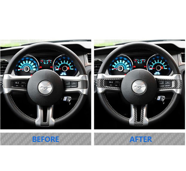 2010-2014 Mustang Carbon Fiber Steering Wheel Trim