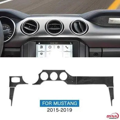 2015-2020 Mustang Carbon Fiber 5 Piece Non-Performance Dash Trim Overlay