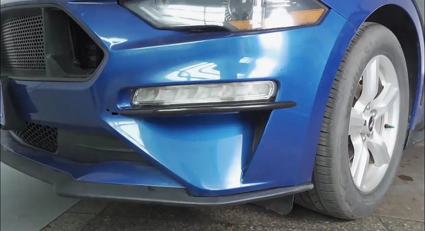 2018-2022 Mustang Front Bumper Foglight Canard Trim S550Euros