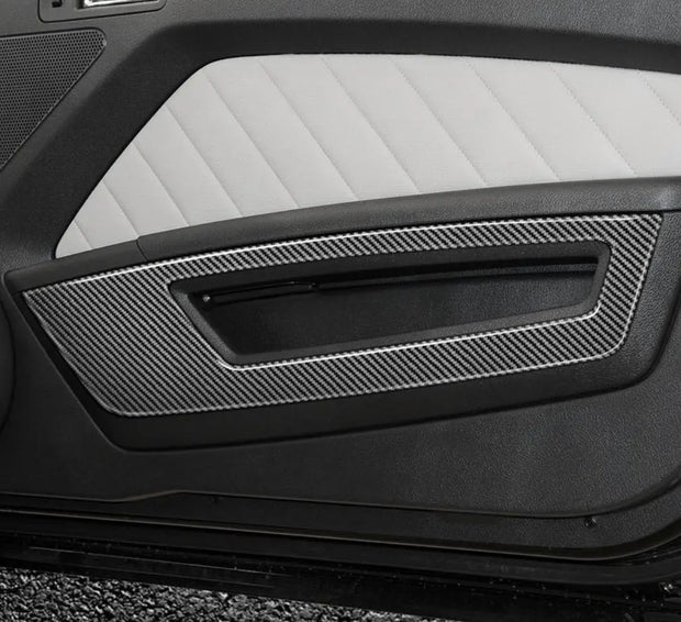 2010-2014 Mustang Carbon Fiber  Front Door Panel Trim Overlay S550Euros