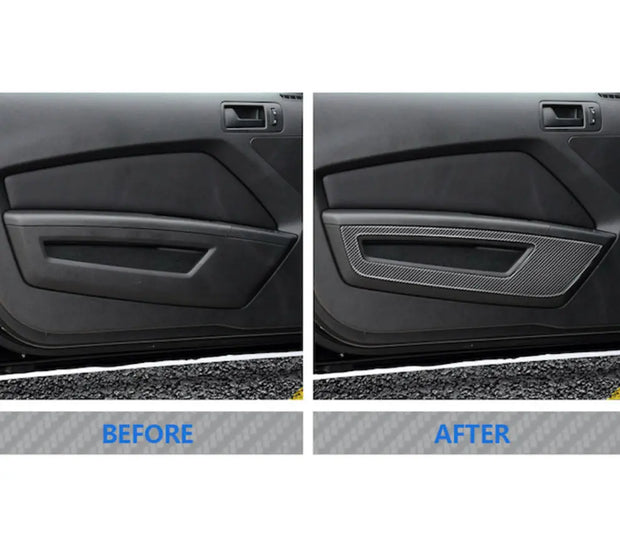 2010-2014 Mustang Carbon Fiber  Front Door Panel Trim Overlay S550Euros