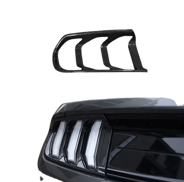 18+ Mustang Taillight Carbon style solid overlay